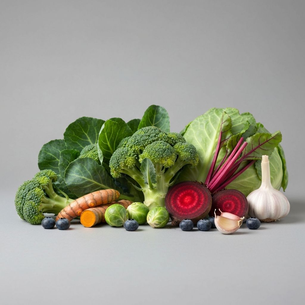 Kreuzblütler-Gemüse und Beeren